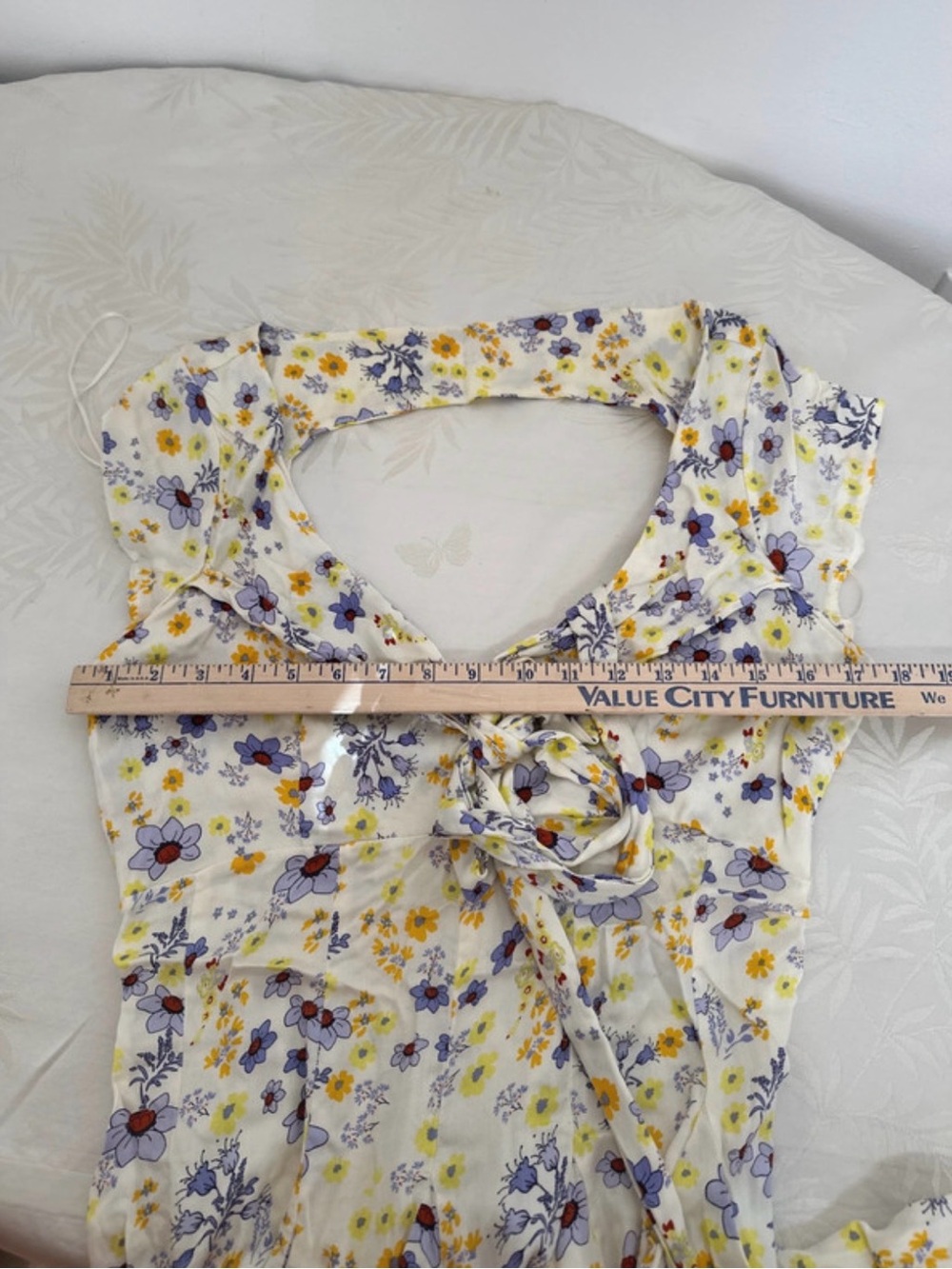 Free People Yellow Floral Ruffle Dress - Picture 7 of 8